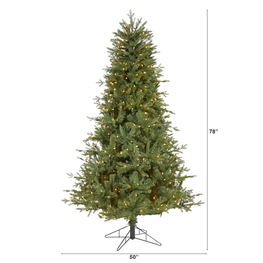 6.5ft. Pre-Lit New Hampshire Spruce Artificial Christmas Tree, Warm White LED Lights